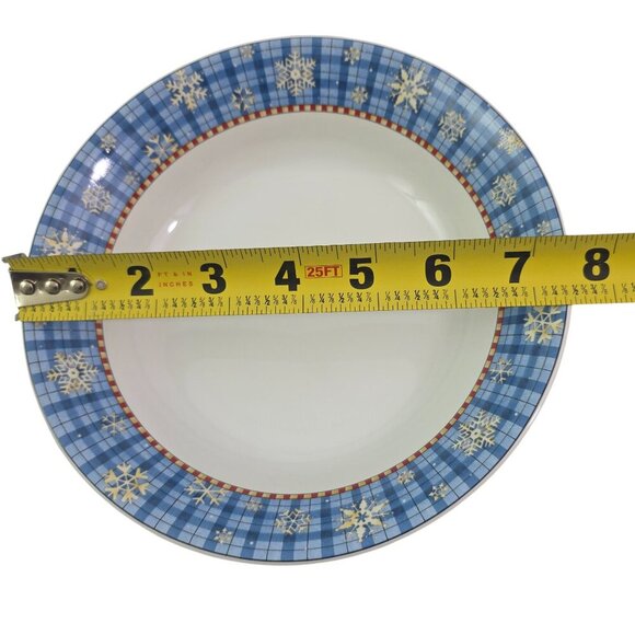 Debbie Mumm Sakura Snowflake 7.5" Stoneware Coupe Salad Soup Bowls – Set of 4 - Picture 7 of 16